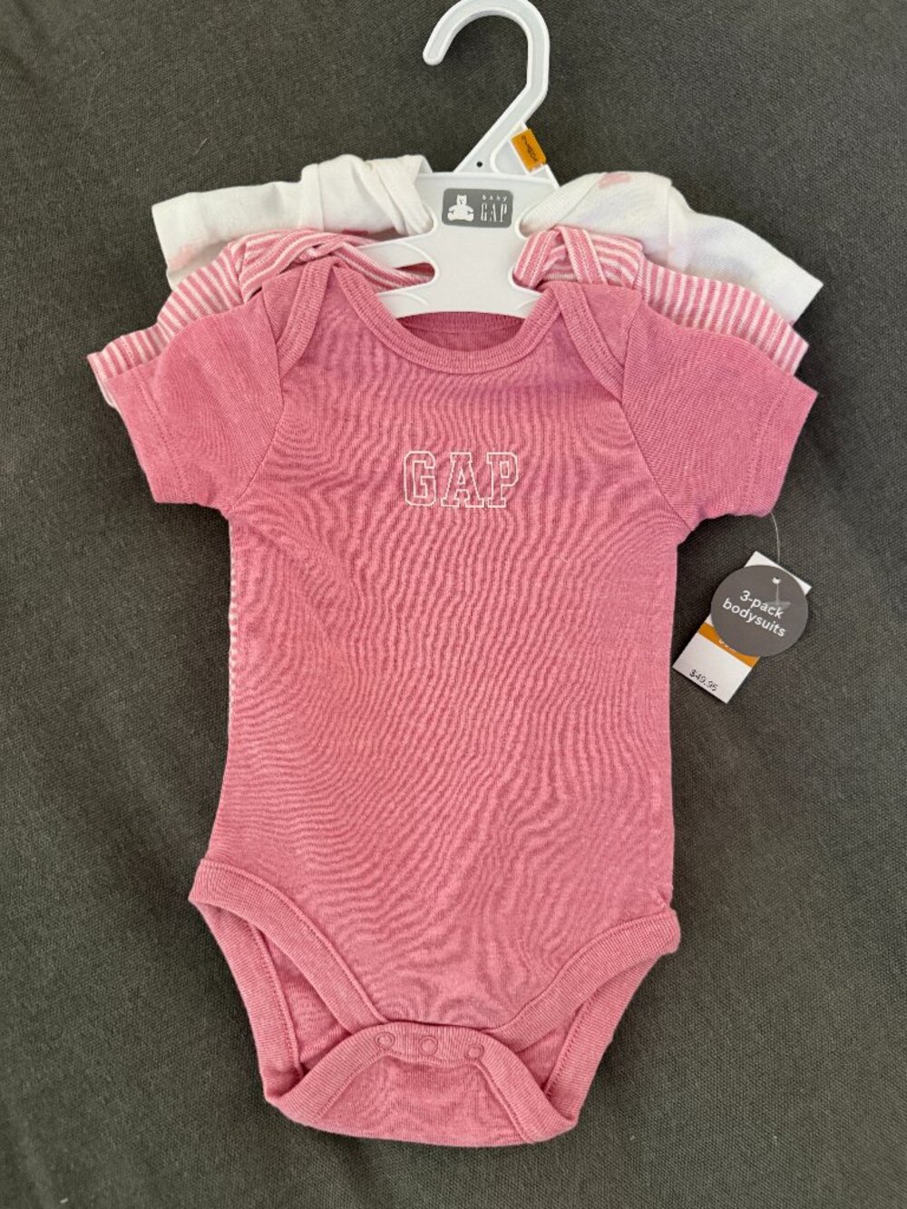 GAP Baby Bodysuit (3-Pack) Size 0–3 M Soft Cotton Short Sleeve Cotton Blend NWT